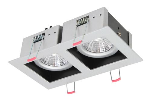 Eurolux - Xin Rectangular Downlight LED 2x6.5w Silver 4000K