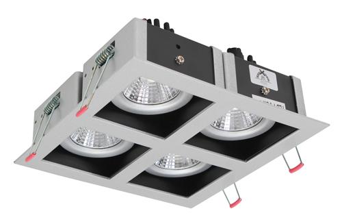 Eurolux - Xin Square Downlight 4x6.5w Silver 4000K