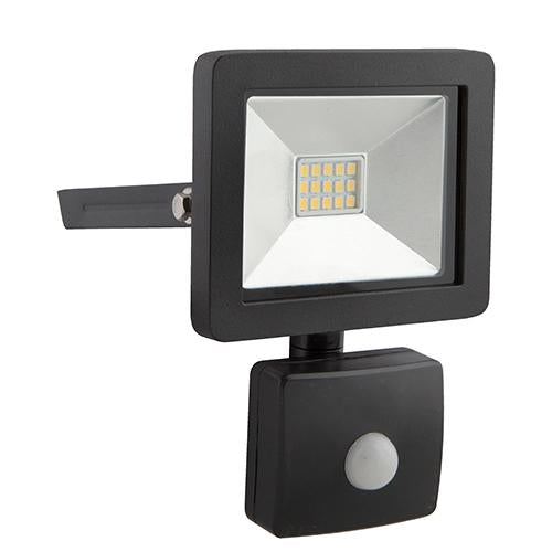 Eurolux - LED 10w Floodlight and Sensor Black 4000K