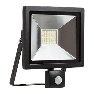 Eurolux - LED 30w Floodlight and Sensor Black 4000K