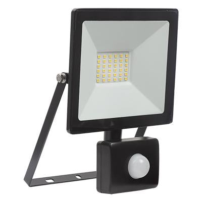 Eurolux - LED 30w Floodlight and Sensor Black 4000K