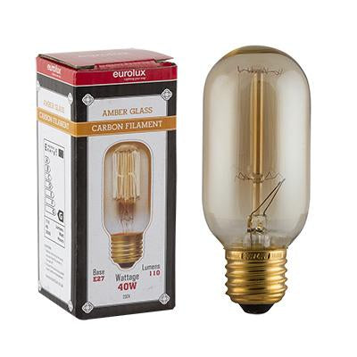 Eurolux - Amber CB Filament Mini Tubular E27 40w Squirrel Cage