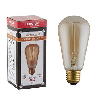 Eurolux - Amber CB Filament Pear E27 40w