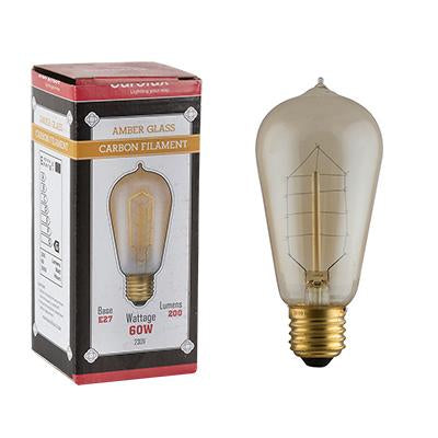 Eurolux - Amber CB Filament Pear  E27 60w Hairpin