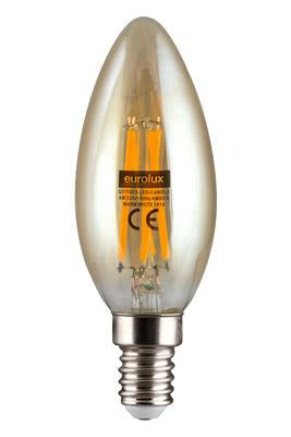 Eurolux - Amber LED Filament Candle E14 4w