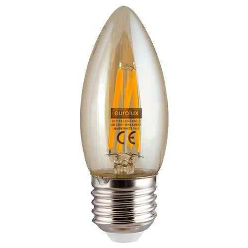 Eurolux - Amber LED Filament Candle E27 4w