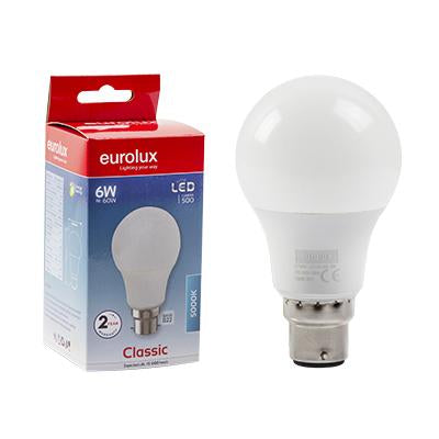 Eurolux - Cashbuild A60 Globe LED 6w B22 5000K Box