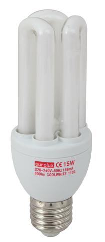 Eurolux - CFL 3U E27 15w Cool White