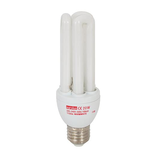 Eurolux - CFL 3U E27 20w Warm White