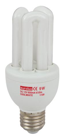 Eurolux - CFL 3U E27 9w Cool White 12v DC