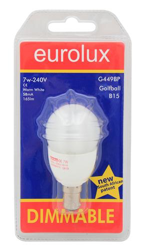 Eurolux - (Discontinued) Golfball Dimmable B15 7W 2700K B/PACK