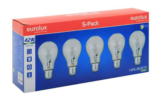 Eurolux - Halogen A55 Globe E27 42w 5Pc