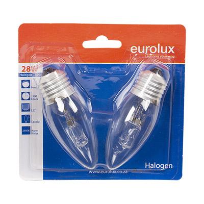 Eurolux - Halogen Candle E27 28w WW Twin Pack