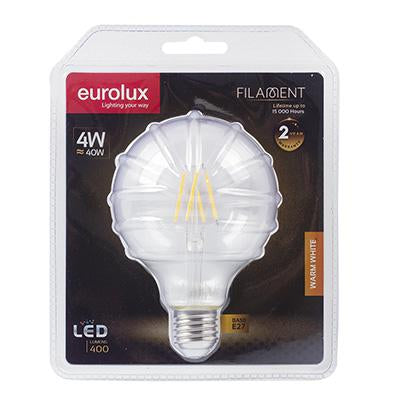 Eurolux - LED 95mm Filament Maxi Globe E27 4w WW