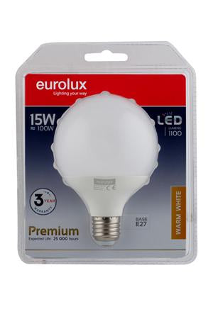 Eurolux - LED 95mm Maxi Globe E27 15w Warm White