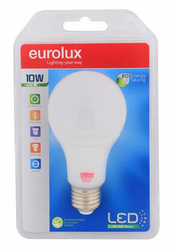 Eurolux - LED A60 Globe Opal E27 10w Warm White
