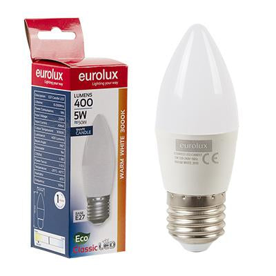 Eurolux - LED Candle Core E27 5w 3000K Single Box