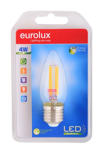 Eurolux - LED Candle Filament E27 4w 3000K