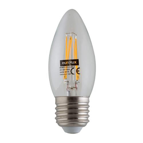 Eurolux - LED Candle Filament E27 4w WW Dimmable