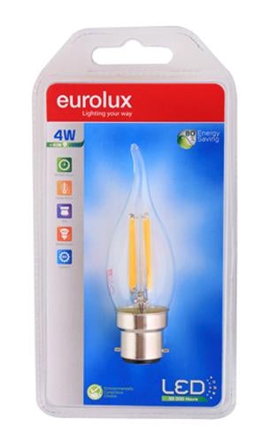 Eurolux - LED Candle Flame Filament B22 4w WW