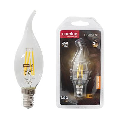 Eurolux - LED Candle Flame Filament E14 4w WW