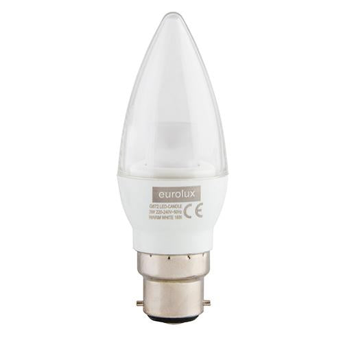 Eurolux - LED Clear Candle B22 3w Warm White