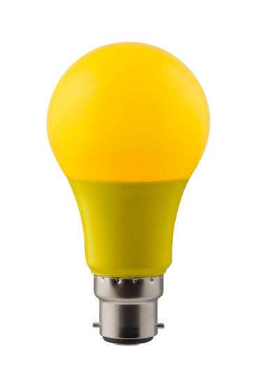 Eurolux - LED Coloured A60 Globe B22 7w Yellow