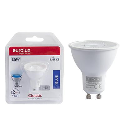 Eurolux - LED Coloured GU10 1.5w Blue Blister