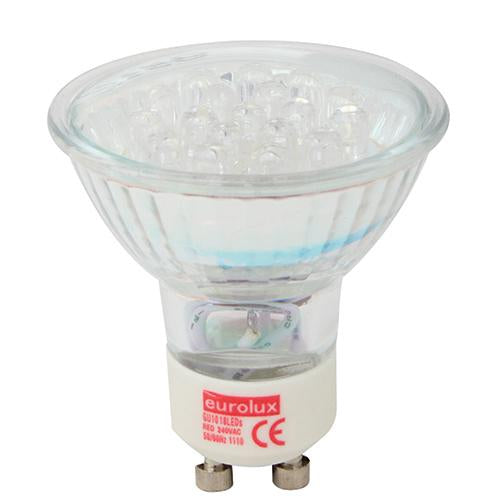 Eurolux - LED Coloured GU10 1.5w Red Blister