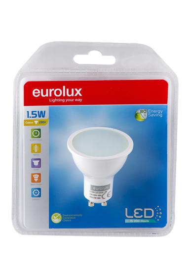 Eurolux - LED Coloured GU10 1.5w Yellow Blister