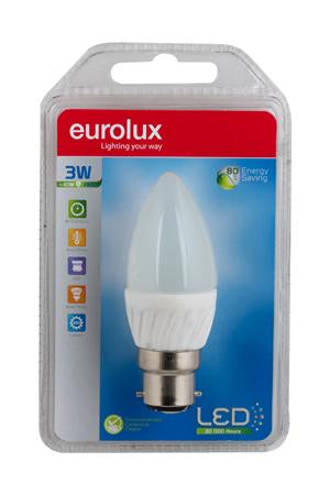 Eurolux - LED Plastic Candle B22 5w Warm White