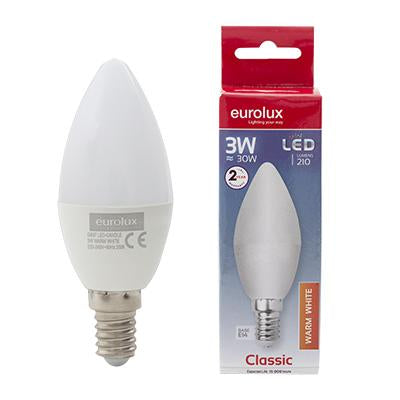 Eurolux - LED Plastic Candle E14 3w Warm White