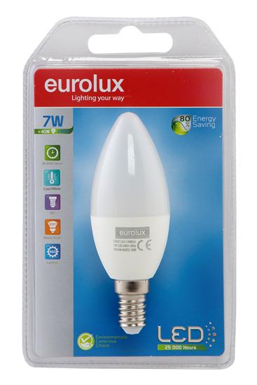 Eurolux - LED Plastic Candle E14 7w Cool White