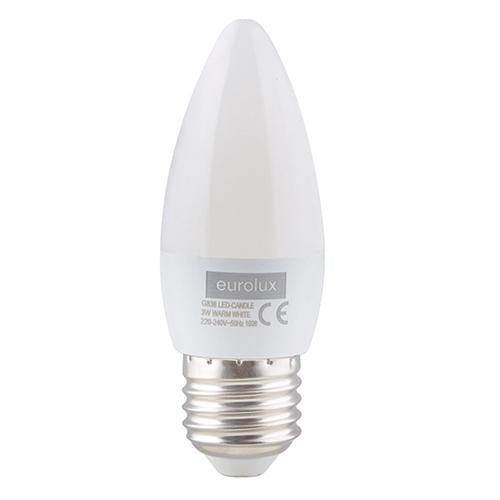 Eurolux - LED Plastic Candle E27 3w Warm White