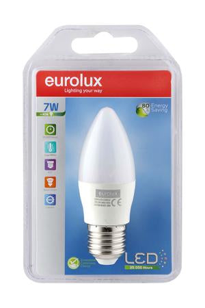 Eurolux - LED Plastic Candle E27 7w Cool White