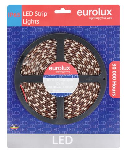 Eurolux - LED Strip 5m 14.4W/m Blue IP65