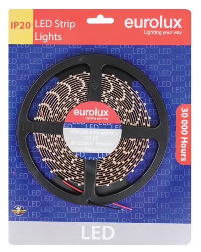 Eurolux - LED Strip 5m 4.8W/m Cool White IP20