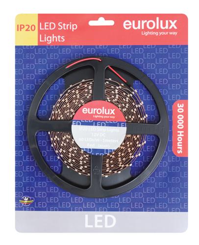 Eurolux - LED Strip 5m 4.8W/m Red IP20