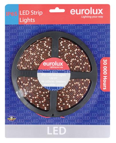 Eurolux - LED Strip 5m 4.8W/m Warm White IP65