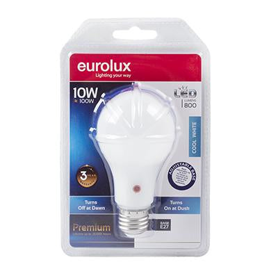 Eurolux - LED Ultrasonic D/Night Sensor E27 10w CW