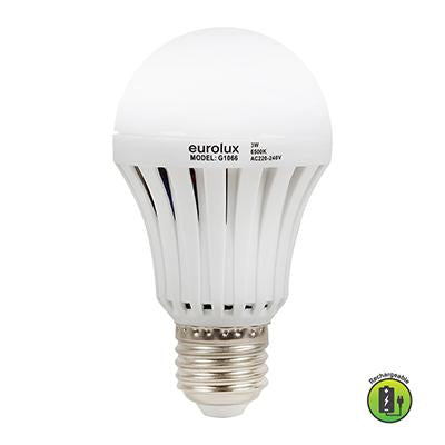 Eurolux - Rechargeables Lamp E27 LED 3w 6500K