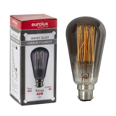 Eurolux - Smokey CB Filament Pear B22 40w