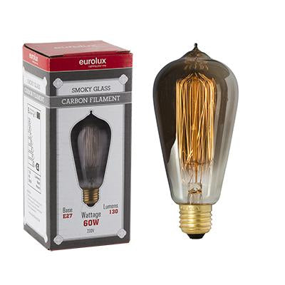 Eurolux - Smokey CB Filament Pear  E27 60w Squirrel Cage