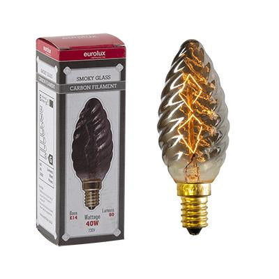 Eurolux - Smokey CB Filament ZigZag Spiral Candle E14 40w