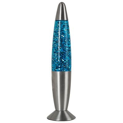 Eurolux - 13 Glitter Lamp Silver Metal Cap and Base Blue Water