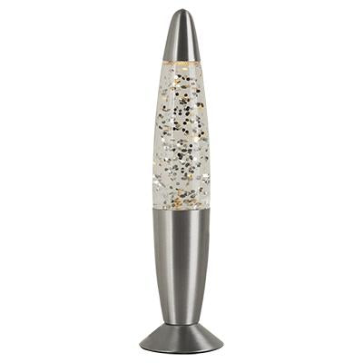 Eurolux - 13 Glitter Lamp Silver Metal Cap and Base Clear Water