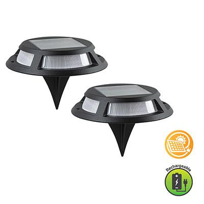 Eurolux - Fella Solar Garden Ground Spike Black LED 0.14w 2 Pack