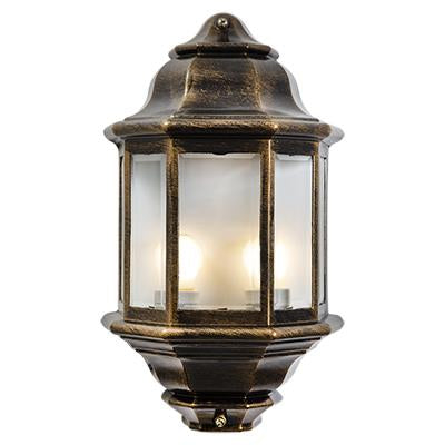 Eurolux - Lantern 5 Panel Half Wall B/Gold 2xE27