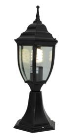 Eurolux - Lantern 6 Panel Pedestal Black