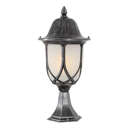 Eurolux - Lantern Alab. Pedestal Black Silver